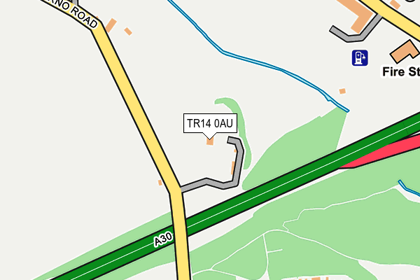 TR14 0AU map - OS OpenMap – Local (Ordnance Survey)