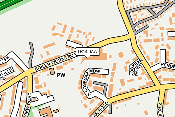 TR14 0AW map - OS OpenMap – Local (Ordnance Survey)