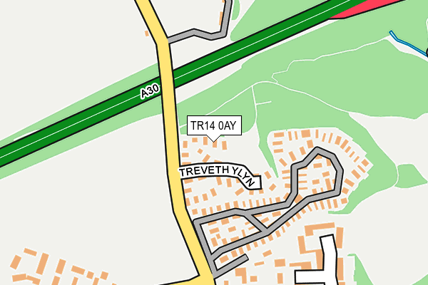 TR14 0AY map - OS OpenMap – Local (Ordnance Survey)