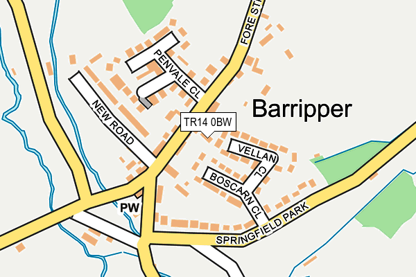 TR14 0BW map - OS OpenMap – Local (Ordnance Survey)