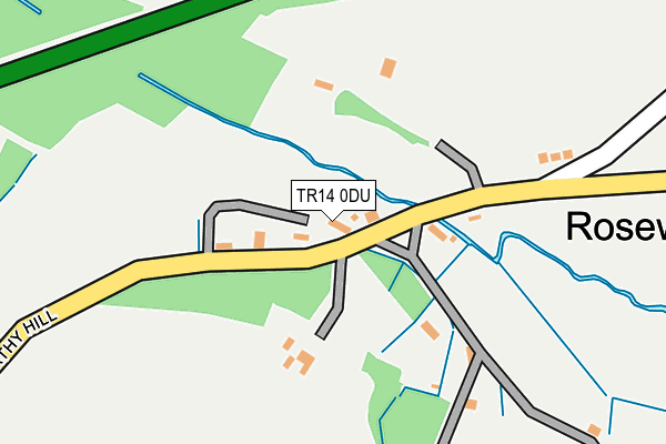 TR14 0DU map - OS OpenMap – Local (Ordnance Survey)