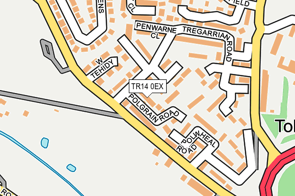 TR14 0EX map - OS OpenMap – Local (Ordnance Survey)