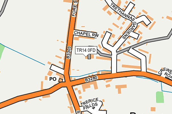TR14 0FD map - OS OpenMap – Local (Ordnance Survey)