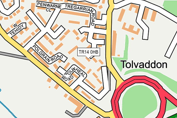 TR14 0HB map - OS OpenMap – Local (Ordnance Survey)