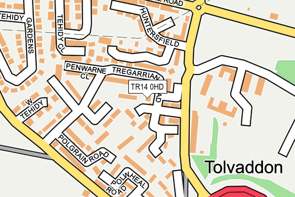 TR14 0HD map - OS OpenMap – Local (Ordnance Survey)