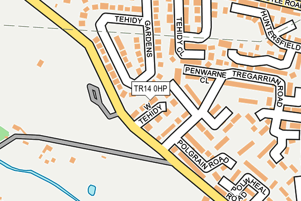 TR14 0HP map - OS OpenMap – Local (Ordnance Survey)