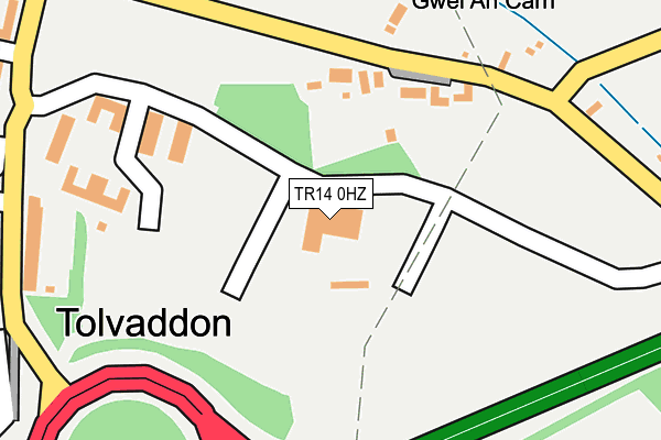 TR14 0HZ map - OS OpenMap – Local (Ordnance Survey)