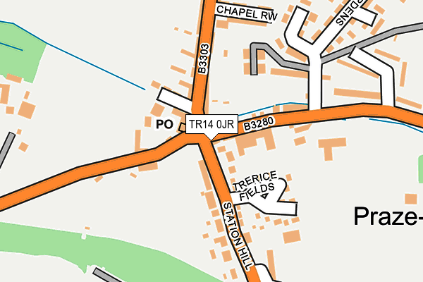 TR14 0JR map - OS OpenMap – Local (Ordnance Survey)