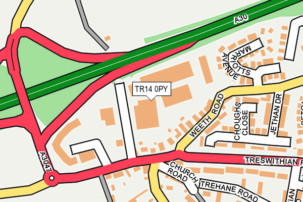 TR14 0PY map - OS OpenMap – Local (Ordnance Survey)