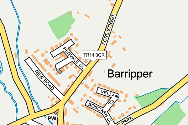 TR14 0QR map - OS OpenMap – Local (Ordnance Survey)