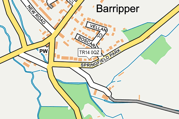 TR14 0QZ map - OS OpenMap – Local (Ordnance Survey)