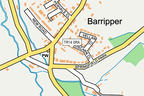 TR14 0RA map - OS OpenMap – Local (Ordnance Survey)