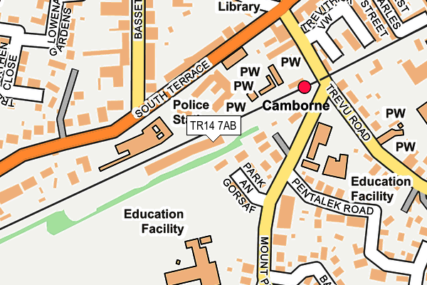 TR14 7AB map - OS OpenMap – Local (Ordnance Survey)