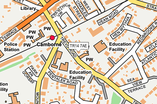 TR14 7AE map - OS OpenMap – Local (Ordnance Survey)
