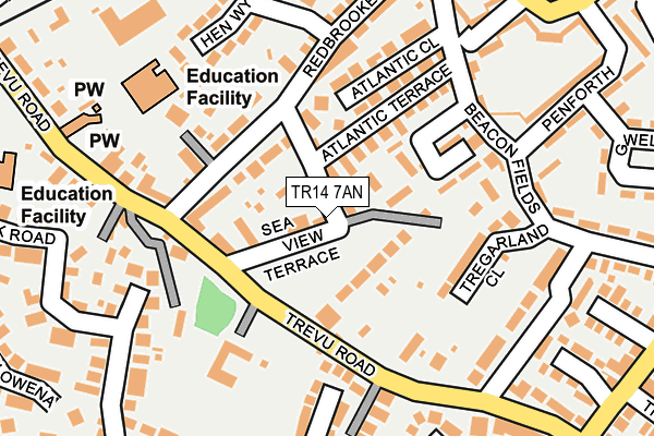 TR14 7AN map - OS OpenMap – Local (Ordnance Survey)