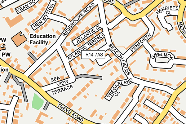 TR14 7AS map - OS OpenMap – Local (Ordnance Survey)