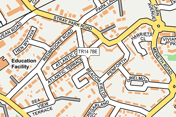 TR14 7BE map - OS OpenMap – Local (Ordnance Survey)
