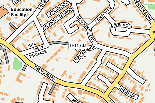 TR14 7BJ map - OS OpenMap – Local (Ordnance Survey)