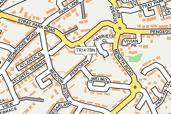 TR14 7BN map - OS OpenMap – Local (Ordnance Survey)