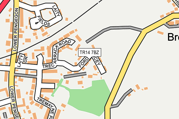 TR14 7BZ map - OS OpenMap – Local (Ordnance Survey)