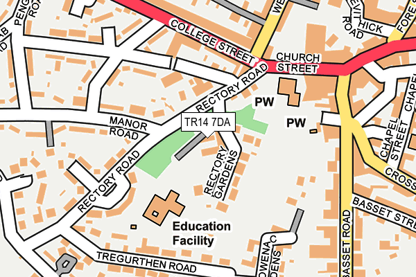 TR14 7DA map - OS OpenMap – Local (Ordnance Survey)