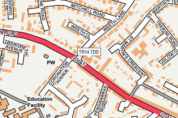 TR14 7DD map - OS OpenMap – Local (Ordnance Survey)