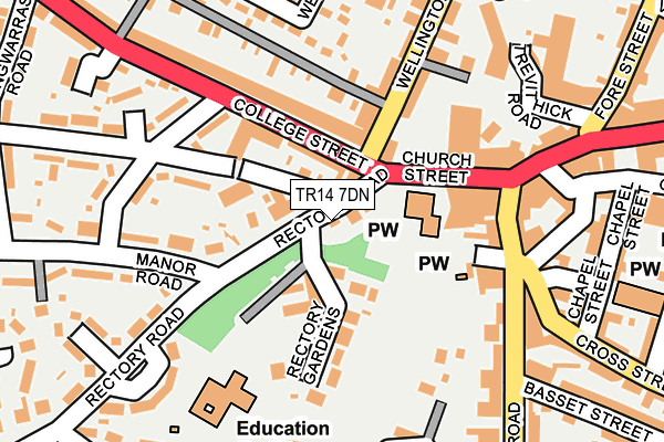 TR14 7DN map - OS OpenMap – Local (Ordnance Survey)