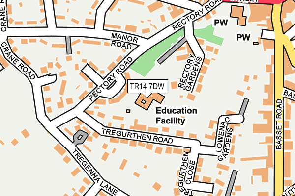 TR14 7DW map - OS OpenMap – Local (Ordnance Survey)