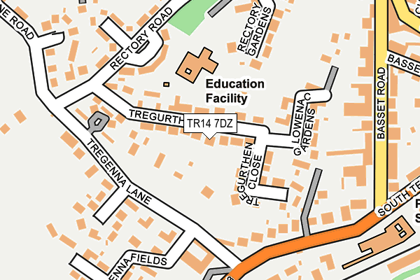 TR14 7DZ map - OS OpenMap – Local (Ordnance Survey)