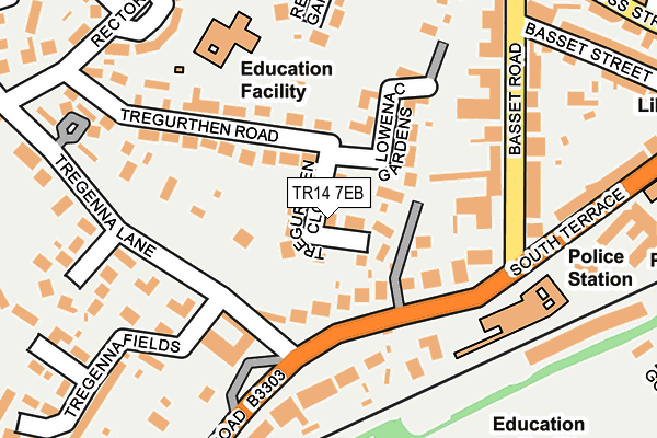 TR14 7EB map - OS OpenMap – Local (Ordnance Survey)