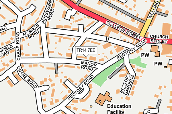 TR14 7EE map - OS OpenMap – Local (Ordnance Survey)