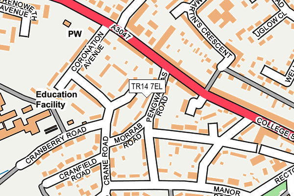 TR14 7EL map - OS OpenMap – Local (Ordnance Survey)