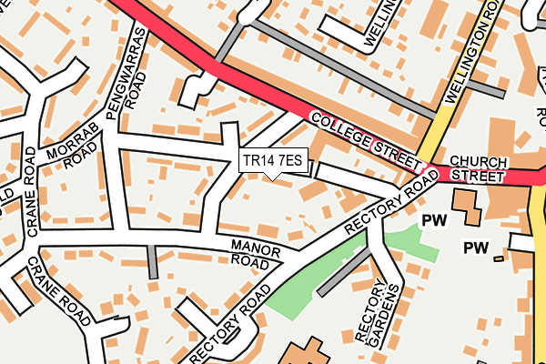 TR14 7ES map - OS OpenMap – Local (Ordnance Survey)