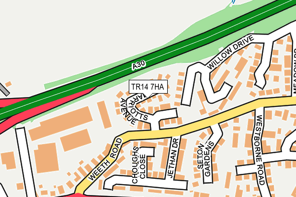 TR14 7HA map - OS OpenMap – Local (Ordnance Survey)