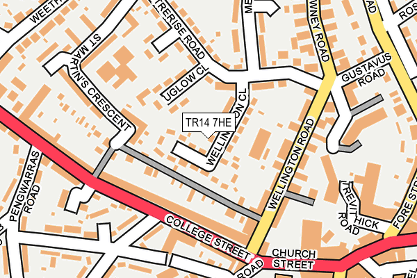 TR14 7HE map - OS OpenMap – Local (Ordnance Survey)