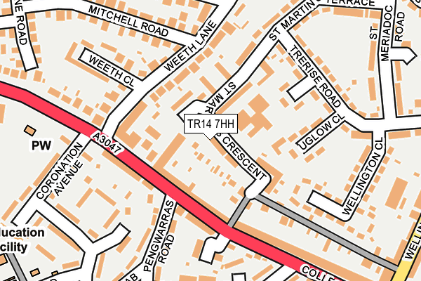 TR14 7HH map - OS OpenMap – Local (Ordnance Survey)