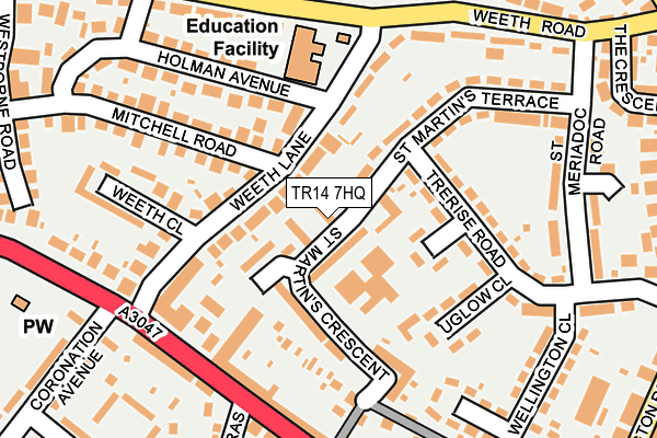 TR14 7HQ map - OS OpenMap – Local (Ordnance Survey)
