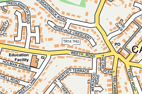 TR14 7HU map - OS OpenMap – Local (Ordnance Survey)