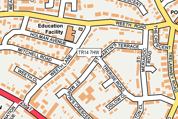 TR14 7HW map - OS OpenMap – Local (Ordnance Survey)