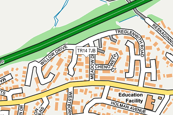 TR14 7JB map - OS OpenMap – Local (Ordnance Survey)
