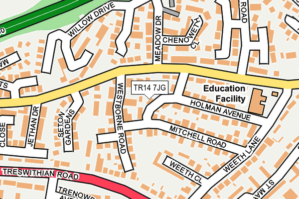 TR14 7JG map - OS OpenMap – Local (Ordnance Survey)