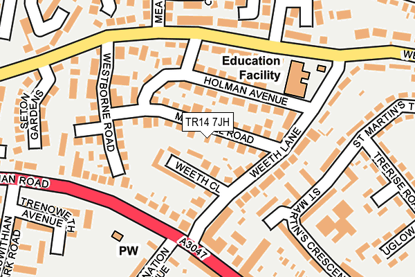 TR14 7JH map - OS OpenMap – Local (Ordnance Survey)
