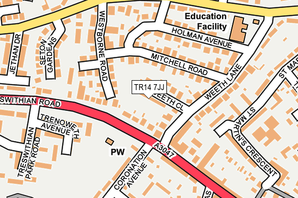 TR14 7JJ map - OS OpenMap – Local (Ordnance Survey)