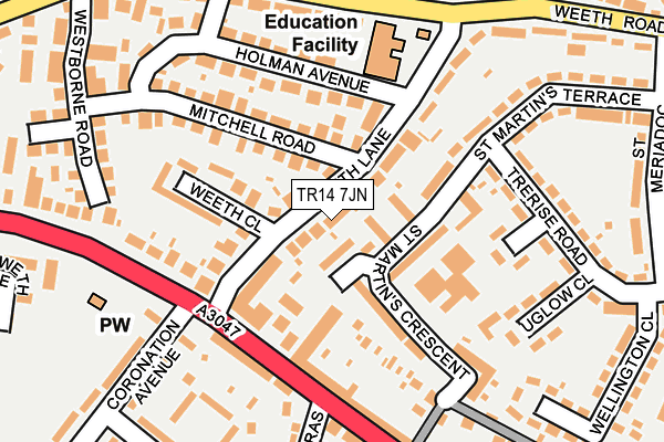 TR14 7JN map - OS OpenMap – Local (Ordnance Survey)