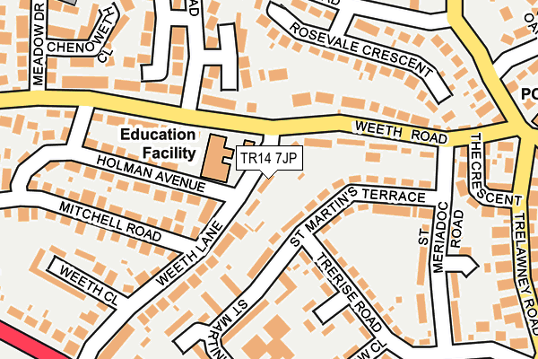 TR14 7JP map - OS OpenMap – Local (Ordnance Survey)