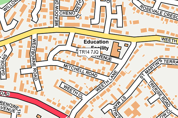 TR14 7JQ map - OS OpenMap – Local (Ordnance Survey)