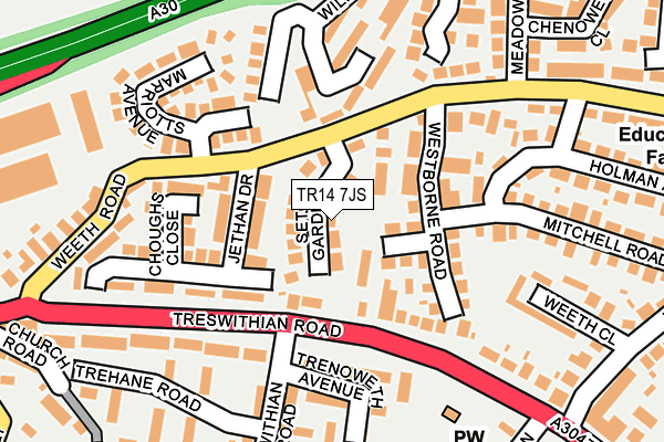 TR14 7JS map - OS OpenMap – Local (Ordnance Survey)