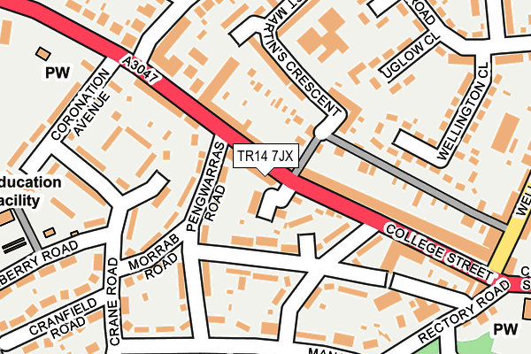 TR14 7JX map - OS OpenMap – Local (Ordnance Survey)