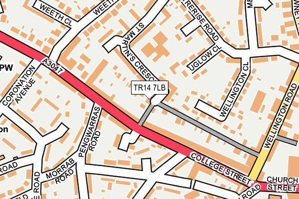 TR14 7LB map - OS OpenMap – Local (Ordnance Survey)