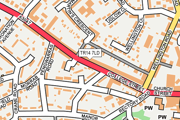 TR14 7LD map - OS OpenMap – Local (Ordnance Survey)